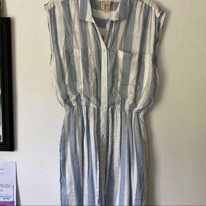 striped button dress
